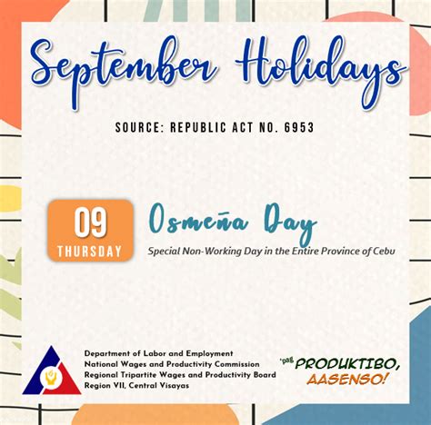 is september 9 a holiday in cebu|Osmeña Day is Special Non Working Day in entire Cebu  .